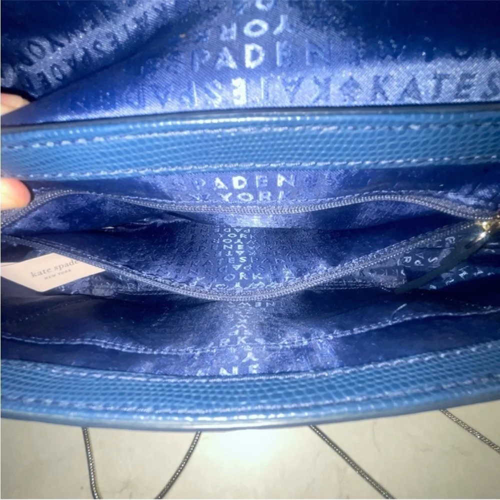 Kate Spade Riverside Emmie Textured Blue Crossbody Bag